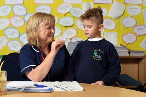 Julie King, Nurse and Regan Palmer pupil at Ley Top