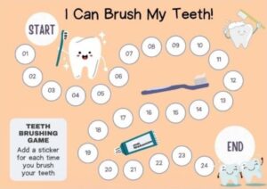 Image of a chart for child to mark off when teeth have been brushed