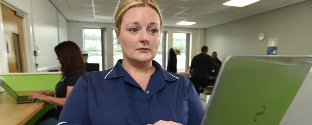 Nurse on a laptop