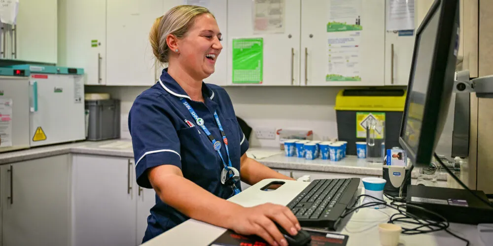 Nurse on a computer