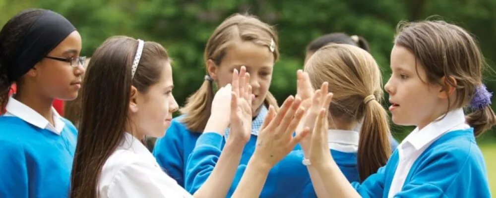 A photograph of children at school